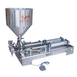 Máy chiết rót dịch sệt 2 vòi bán tự động QM-G2WGD100-5000
