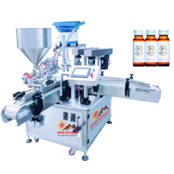 Máy-chiết-rót-và-siết-nắp-chai-Collagen-3-in-1-tự-động-QM-GCFC-Series