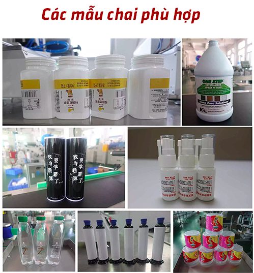 Mẫu chai phù hợp với Máy dán nhãn đa năng Dán nhãn 2 mặt bán tự động kiểu lật xoay QM-104