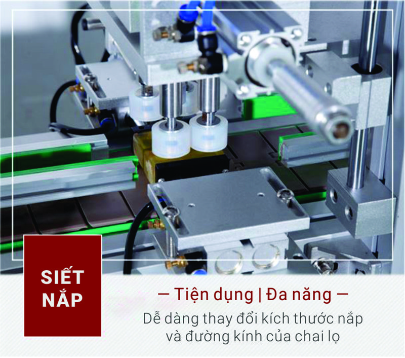 Máy siết nắp chai đa năng tự động mini (4 bánh kẹp xoay) QM-GJC-16 4 May siet nap da nang tu dong mini QM GJC 16 5