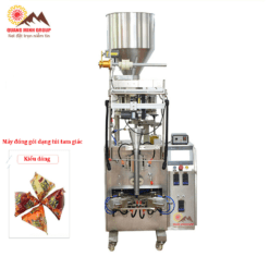 Máy đóng gói bánh kẹo túi tam giác tự động theo chiều đứng