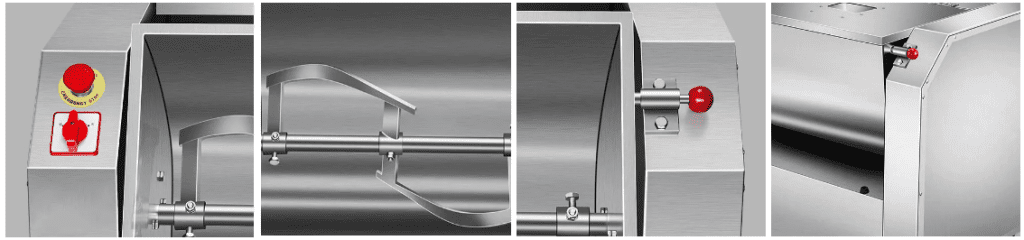 Hình ảnh các bộ phận của máy trộn bột 50L và mã tương tự