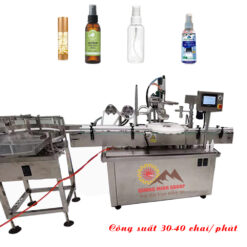 Máy chiết rót dung dịch lỏng và đóng nắp chai dạng xịt tự động QM-YAFL-1