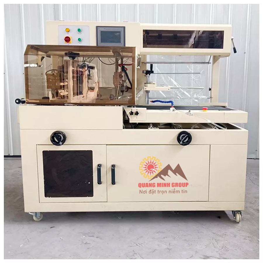 Hình ảnh thực tế máy cắt và co màng plastic