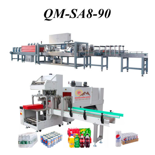 Máy co màng lốc chai nước - Máy đếm chai co đóng lốc chai tự động QM-SA8-90
