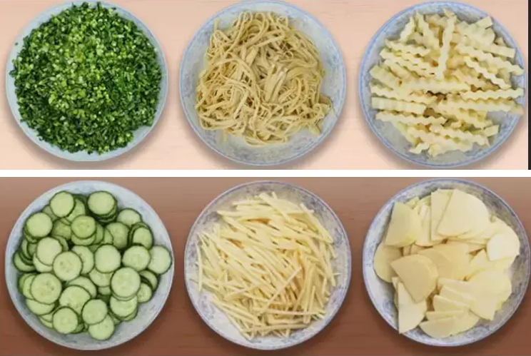 Rau củ cắt phù hợp với thiết bị thái rau này