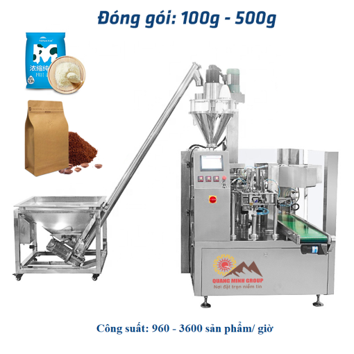 Máy đóng gói bột cafe dạng túi zipper tự động Túi 100g -500g