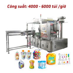 Máy đóng gói túi có nắp chiết rót siết nắp túi nước tự động