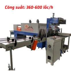 Máy đếm và co màng lốc chai pet 12 chai tự động QM- A400