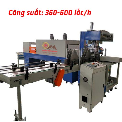 Máy đếm và co màng lốc chai pet 12 chai tự động QM- A400