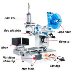 Chi tiết bộ phận máy dán nhãn mặt phẳng bán tự động để bàn QM-TB803
