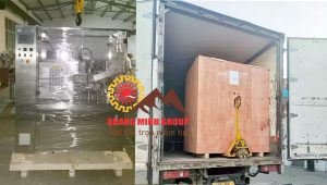 Hình ảnh máy đóng gói khi vận chuyển