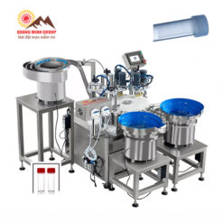 Máy chiết rót và siết nắp ống nghiệm tự động gồm Cấp Chiết Siết tự động
