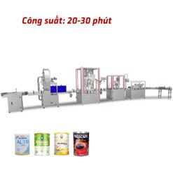 Dây chuyền đóng gói sữa bột tự động dạng lon hũ kim loại