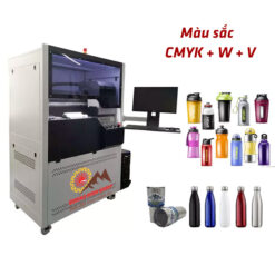 Máy in kỹ thuật số in màu tự động trên chai lọ dạng in UV QM-UV-360