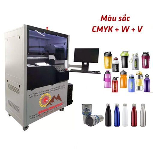 Máy in kỹ thuật số in màu tự động trên chai lọ dạng in UV QM-UV-360