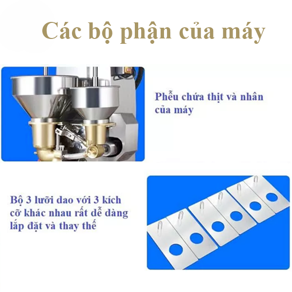 Các bộ phận của máy tạo viên thịt có nhân đa năng