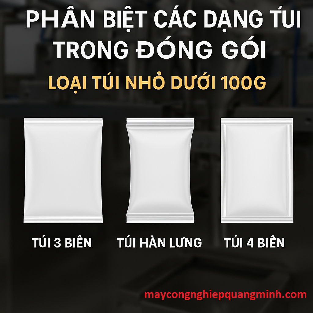 Phân biệt các dạng túi trong đóng gói loại túi nhỏ dưới 100g