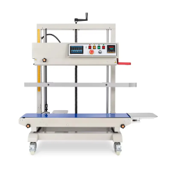 Máy hàn miệng túi đứng FR 1300 kết hợp phun date