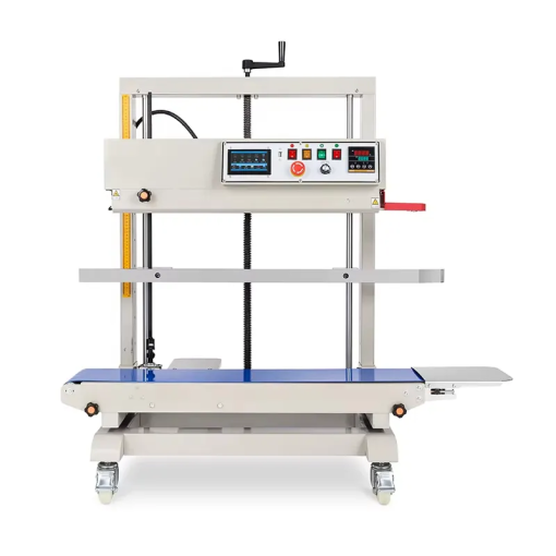 Máy hàn miệng túi đứng FR 1300 kết hợp phun date