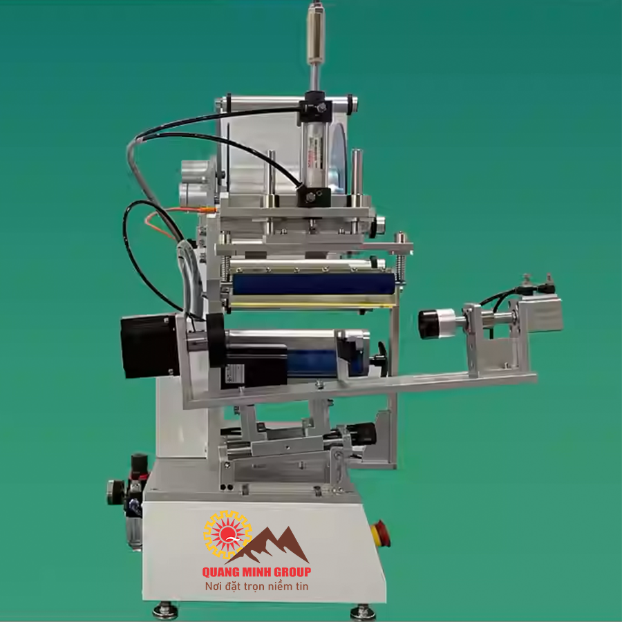 Máy dán nhãn chai côn bán tự động | 15–35 sp/phút, sai số 1% 2 Mặt cạnh máy dán nhãn chai thủy tinh chóp nón