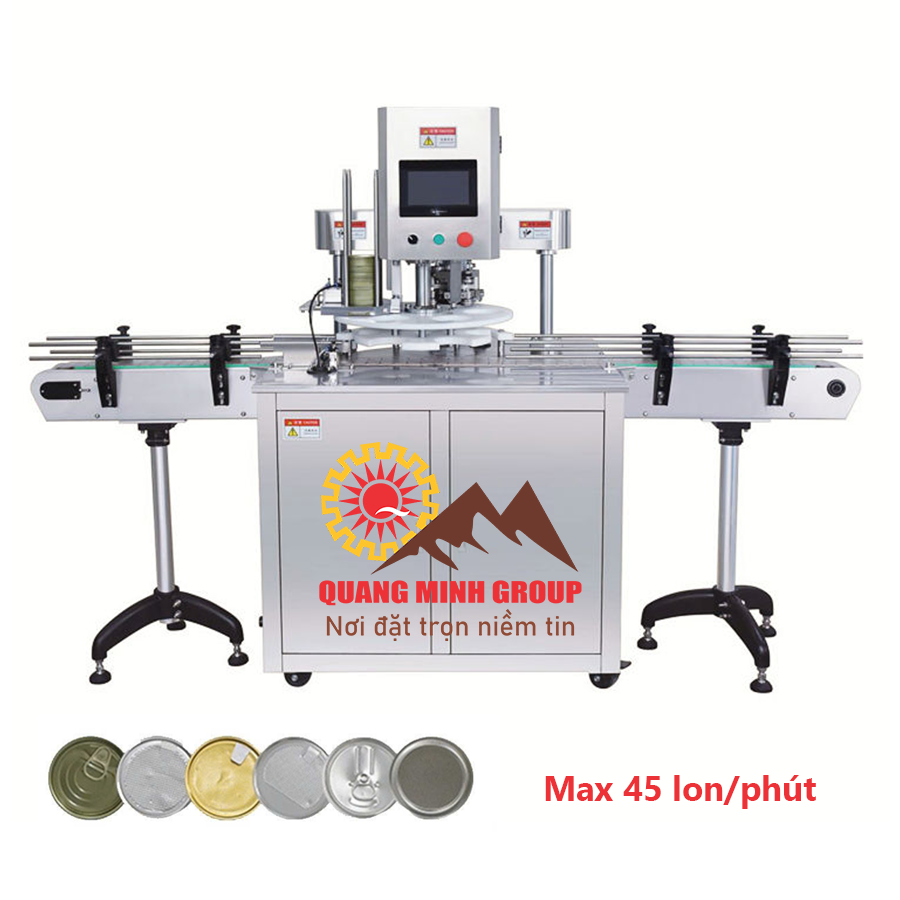Máy viền lon thực phẩm tiệt trùng tự động – đóng gói chuẩn B2B 1 Máy viền lon thực phẩm tiệt trùng tự động PLC Siemens 2025